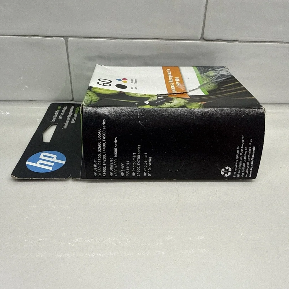 NEW / OPEN BOX Genuine HP 60 (901) Black & Tri-Color 2-Pack Ink OEM Exp 07/2026
